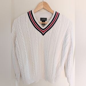 Vintage Ralph Lauren Tennis Cable Knit Sweater, Size Large